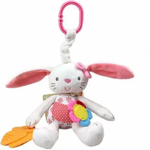 

New Baby Toy Soft Plush Rabbit Baby Rattle Ring Bell Crib Bed Hanging Animal Toys