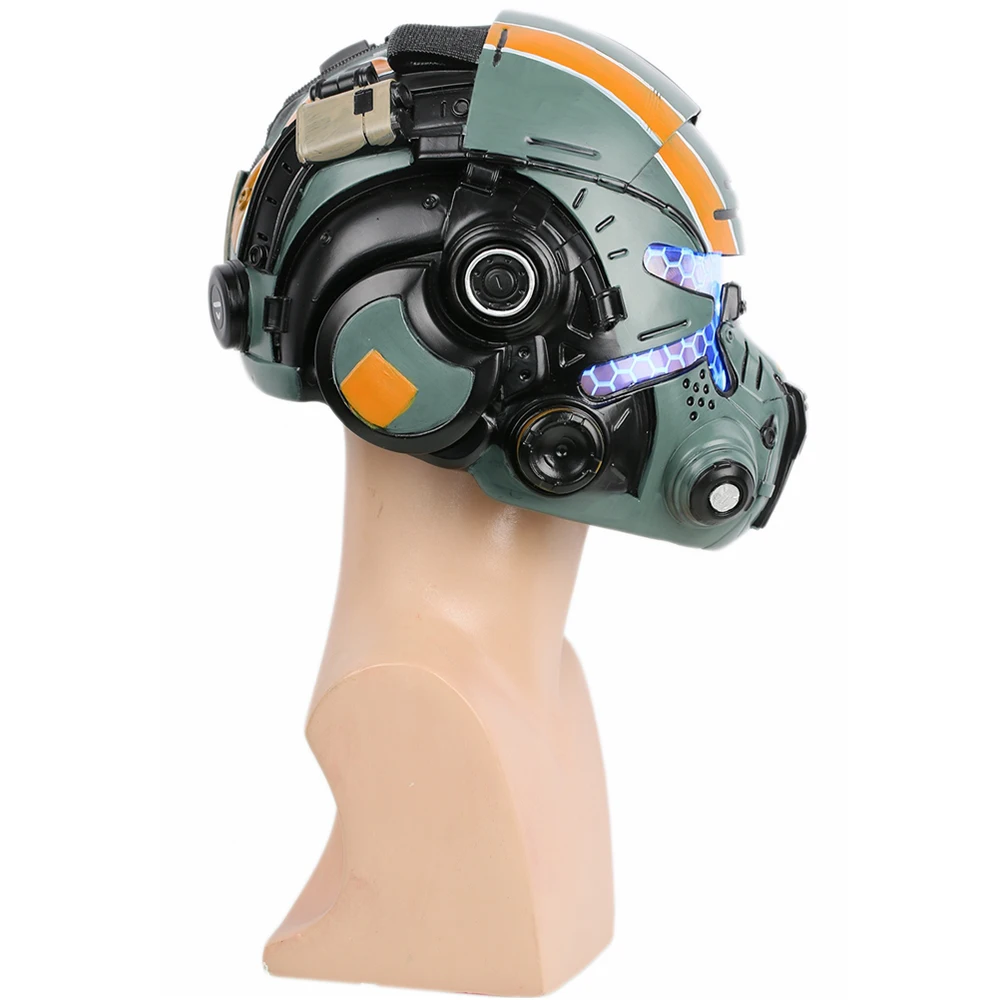 Titanfall 2 Jack Cooper Helmet Full Head Cosplay Mask with LED Light - XCOSER Men's Party Costume Props image 3