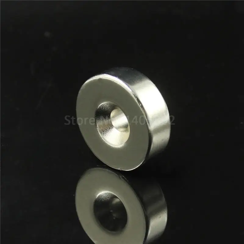 5 шт. 50x20 мм отверстие: 10 мм супер сильным круглый неодимовый потайной Кольцо редкоземельные магниты N50