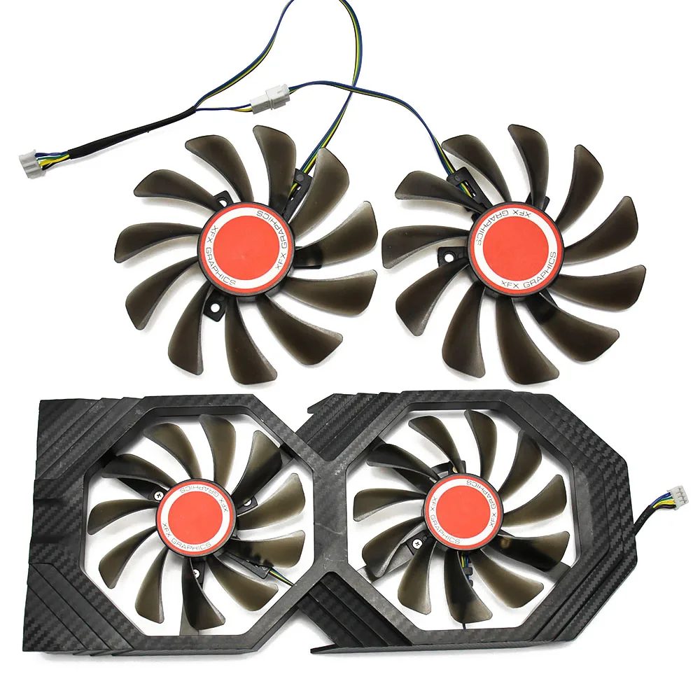 95 мм FDC10U12S9-C CF1010U12S кулер вентилятор Замена для XFX AMD Radeon RX 580 590 RX580 RX590 Графика карты вентилятор охлаждения - Цвет лезвия: replace