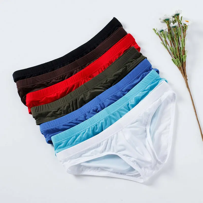 

Fuumuui Underwear Men Sexy Jockstrap Gay Underwear Ice Silk Briefs Men Breathable Seamless Low Waist Sexy Underpants Solid