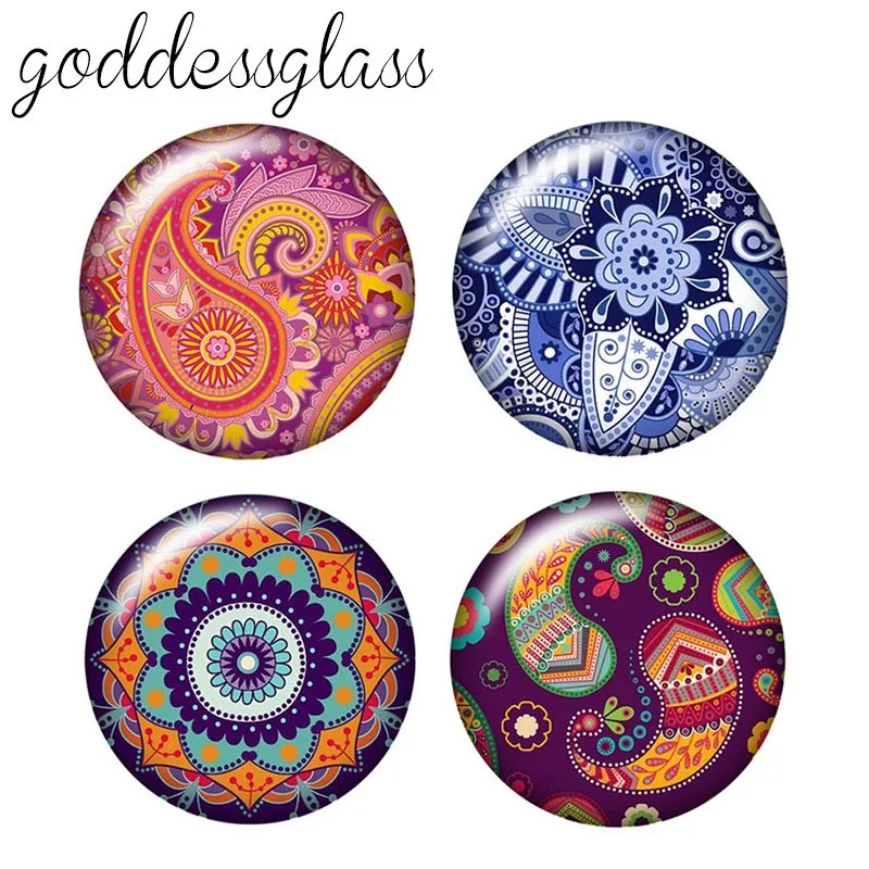 

Fashion Beauty Flowers pattern 10pcs 12mm/18mm/20mm/25mm Round photo glass cabochon demo flat back Making findings ZB0464