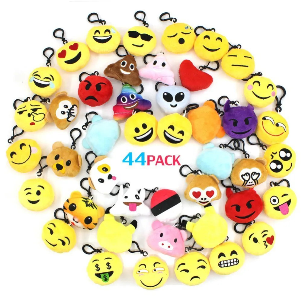 Buy Emoji Keyrings 44 Pieces/Pack, Lovely Mini Plush