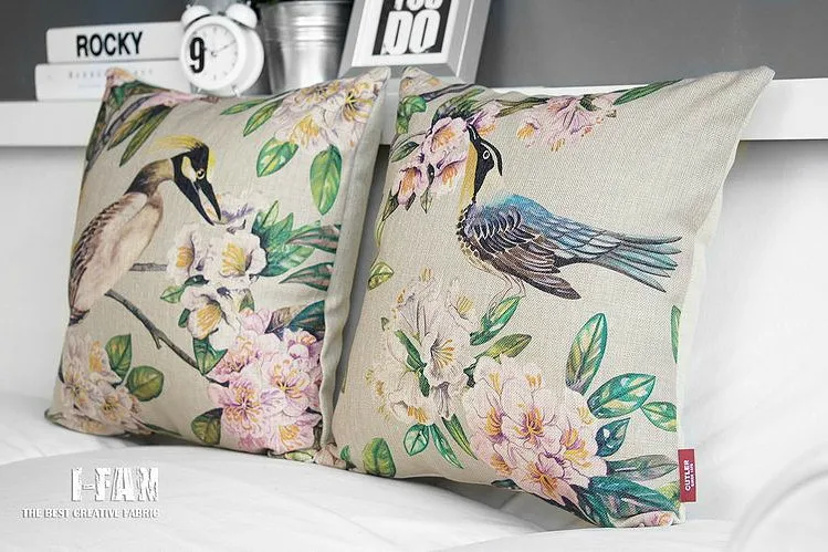 Играйте креативные птицы милые цветы птицы Подушка, для офиса Подушка, домашняя декоративная диванная Подушка 45*45 см