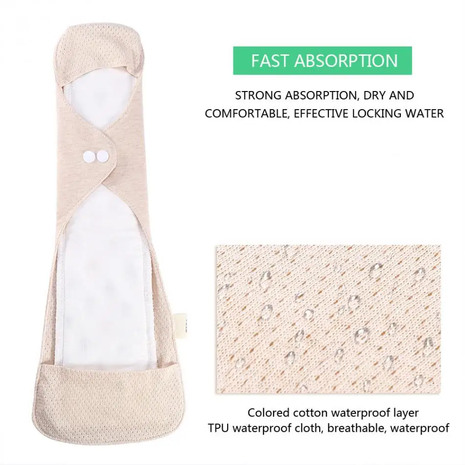 

Reusable Sanitary Pad 100% Organic Cotton Sanitary Napkin Detached Menstrual Pads Day Use Washable Period Sanitary Pad Cloth Pad
