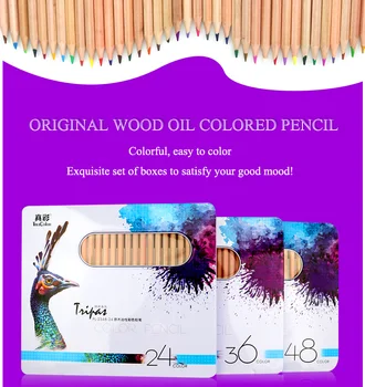 

True Color 24/36/48 Set Color Pencil Original Wood Oily Colored Pencil Easy To Color Painting Professional Pencil For Supplies
