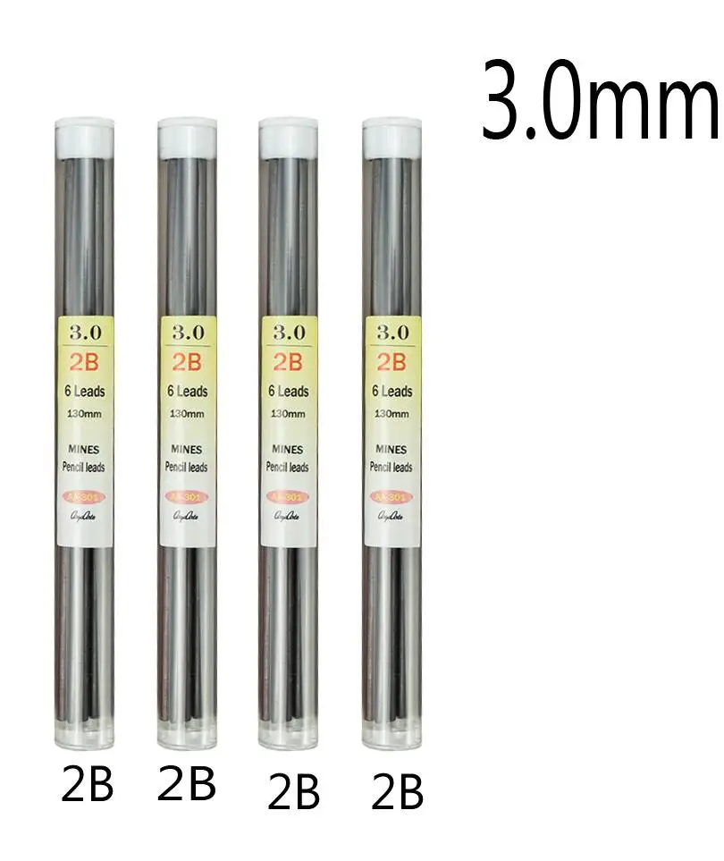 3,0 мм полностью металлические механические карандаши простой держатель свинца сталь не-staedtler офисные школьные принадлежности - Цвет: 4 PCS 2B