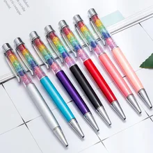 10 шт. Новое поступление творческий Радуга Кристалл ручка красочные Diamond head шариковой ручки металлические ручки для школы и офиса питания