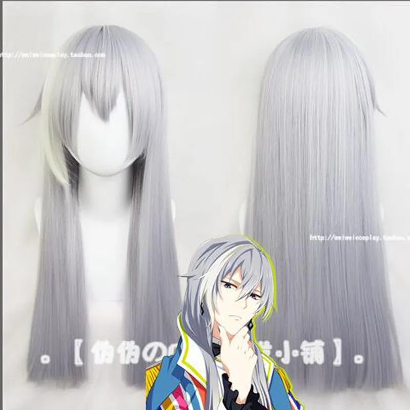 Парик для косплея аниме IDOLiSH7 длинный серебристо серый смешанный синтетический