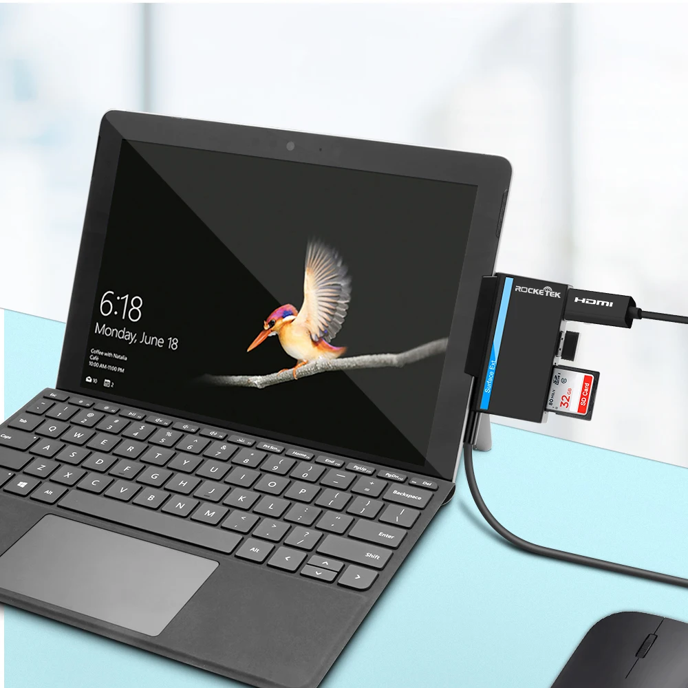 Адаптер для чтения карт памяти USB Type C 2 0 с поддержкой HDMI SD / TF Micro Microsoft Surface Go Hub
