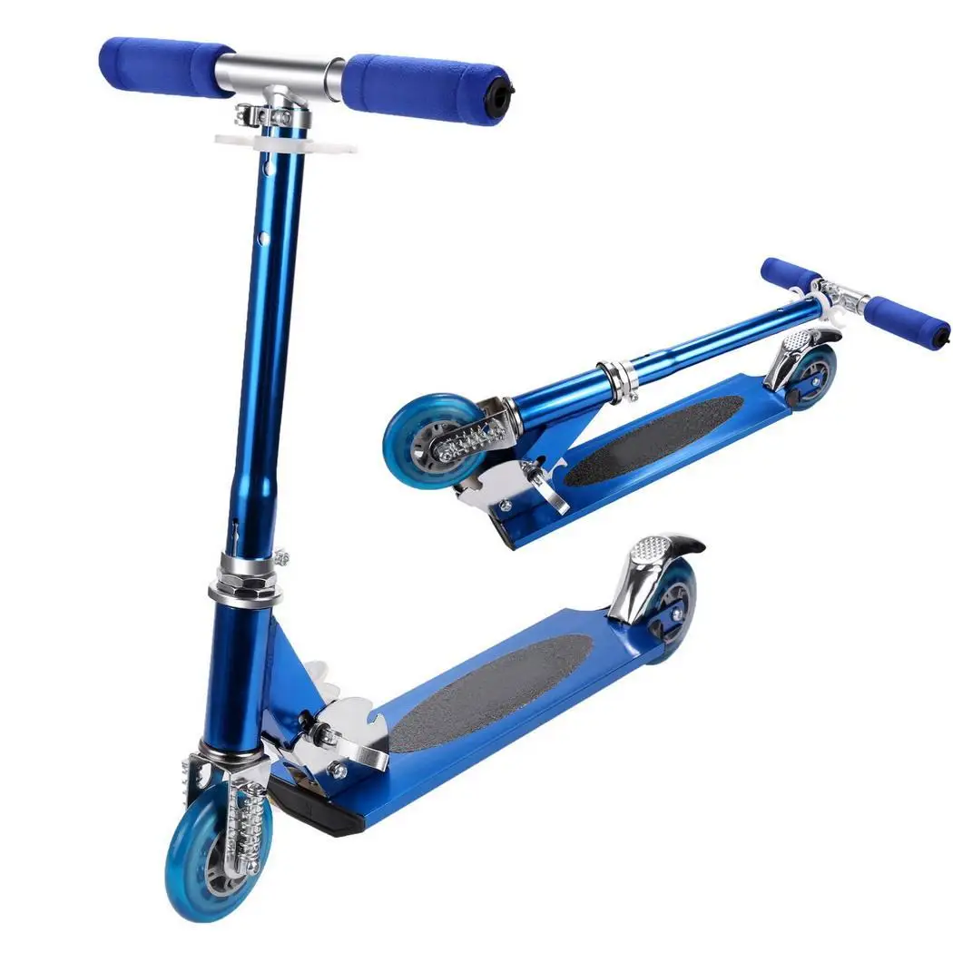 

Children Kids Adjustable Folding 2 Wheels Blue 10cm/3.9inch Aluminum (under 7 years old) Kickboard Kick Scooter