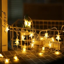 10/20/30/40 Leds Star Shaped LED Fairy String Lights Battery Operated Holiday Christmas Party Wedding Decoration Fairy Lights 10/20/30/40 Leds Star Shaped LED Fairy String Lights Battery Operated Holiday Christmas Party Wedding Decoration Fairy Lights