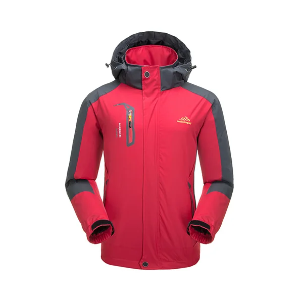 Водонепроницаемая мужская куртка для кемпинга, лыжное пальто с капюшоном, софтшелл, альпинист, треккинг, путешествия, туризм, ветрозащитные куртки, ветровка - Цвет: Red