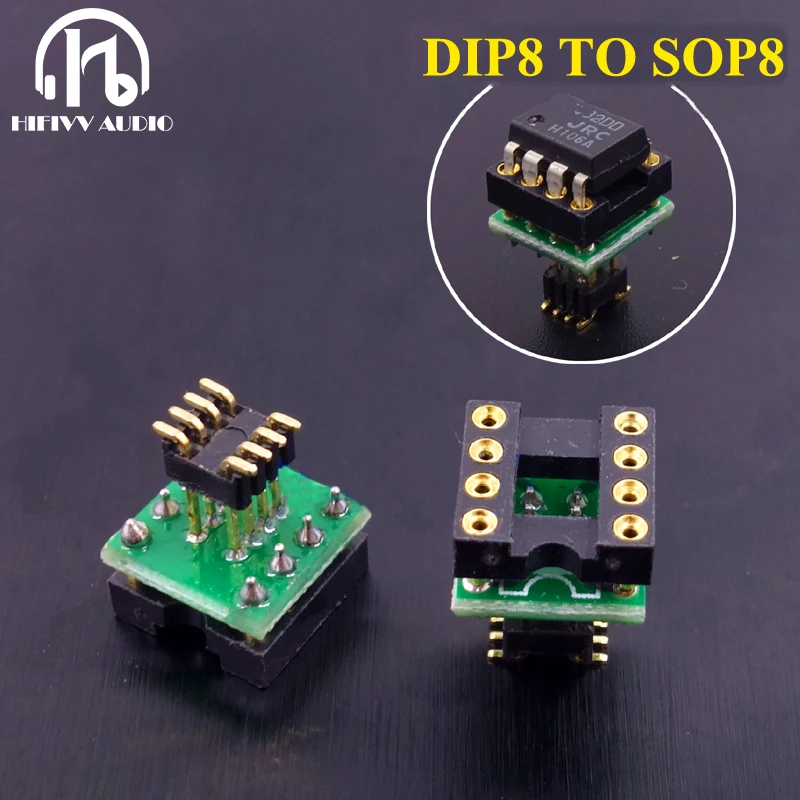 100PCS SOP8 /TSSOP8 TO DIP8 Pinboard SMD to DIP Adapter For AD797 OPA627  M59 