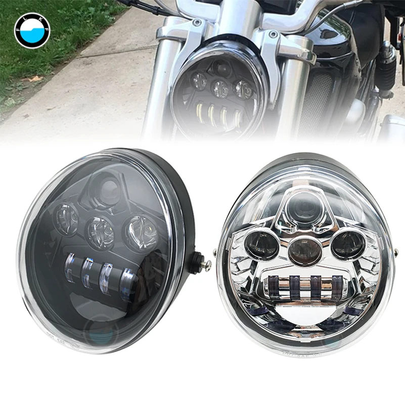 Vrod Black/chrome Headlight Lamp For V Rod VROD VRSCA VRSC Headlight