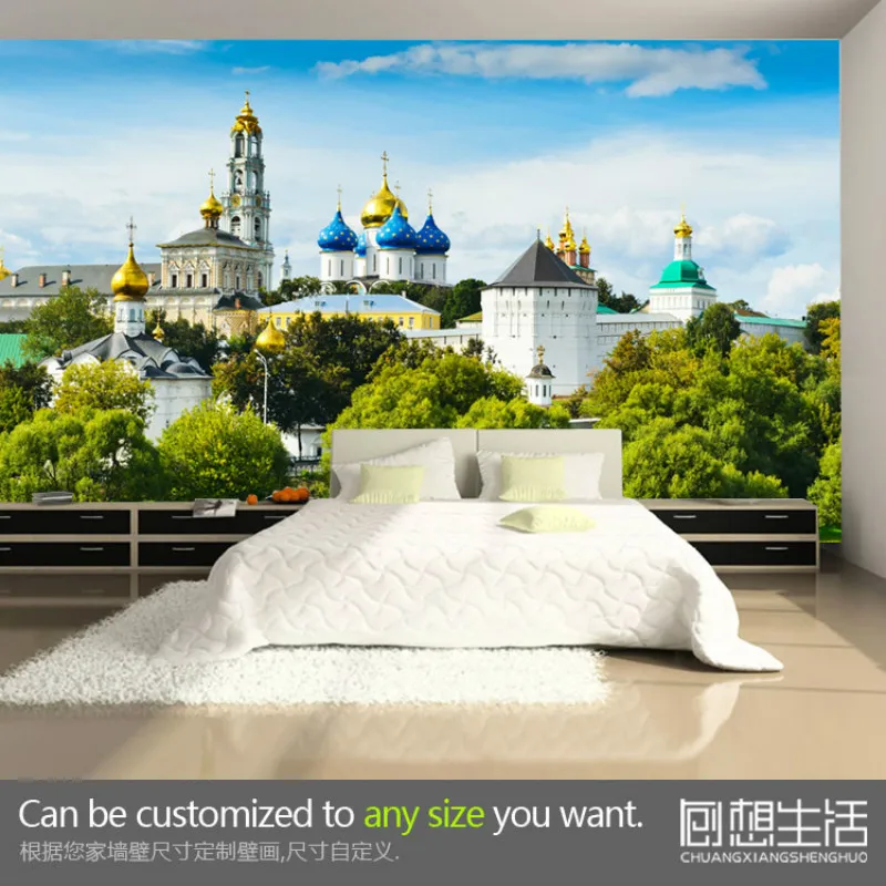 

Moscow Continental Large 3D castle entrance hallway mural 3D wallpaper sofa living room TV backdrop wall 3D wallpaper