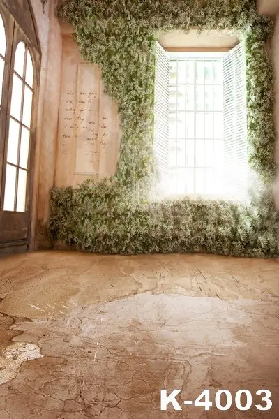 

5Ft x 7Ft Studio Photographic Background Vintage Indoor Romantic Couple Married Green Lawn Decor Window Studio Props Photography