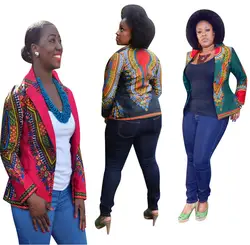 Для женщин Африканский мода Дашики Повседневный Блейзер Базен Riche традиционный принт куртка Костюмы пикантные Винтаж Exultation наряд