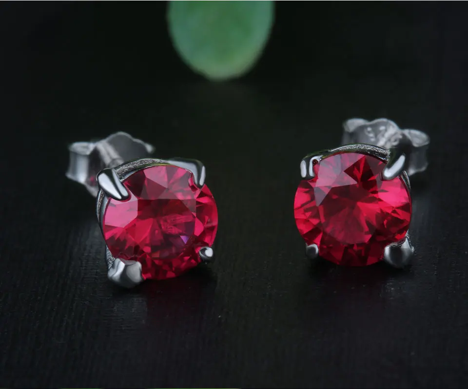 Natural garnet stud earrings for women KR005G-1_01 (3)