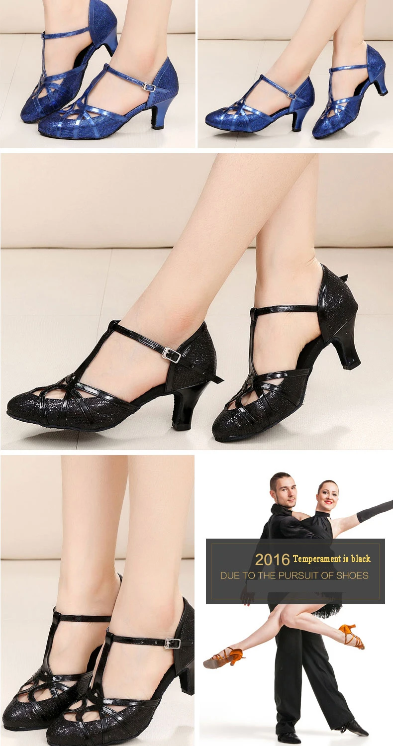 20161214_122051_022Professional Latin Dance Shoes Closed Toe PU Sequins 8cm Modern shoes for women Brand Upscale Flash Satin Adult Dancing Sneakers