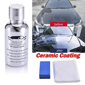 

30ml Car Coating Liquid Glass 9H Crystal Hardness Polish Glass High Gloss Waterproof Sunscreen Bond Ceramic Coating