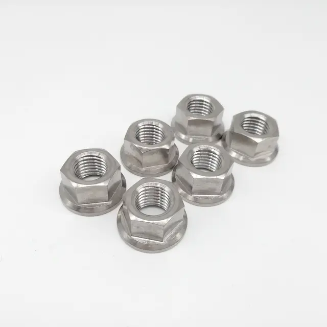 6PCS Titanium Ti M10 Pitch Sprocket Flange Nut For Honda Suzuki Yamaha
