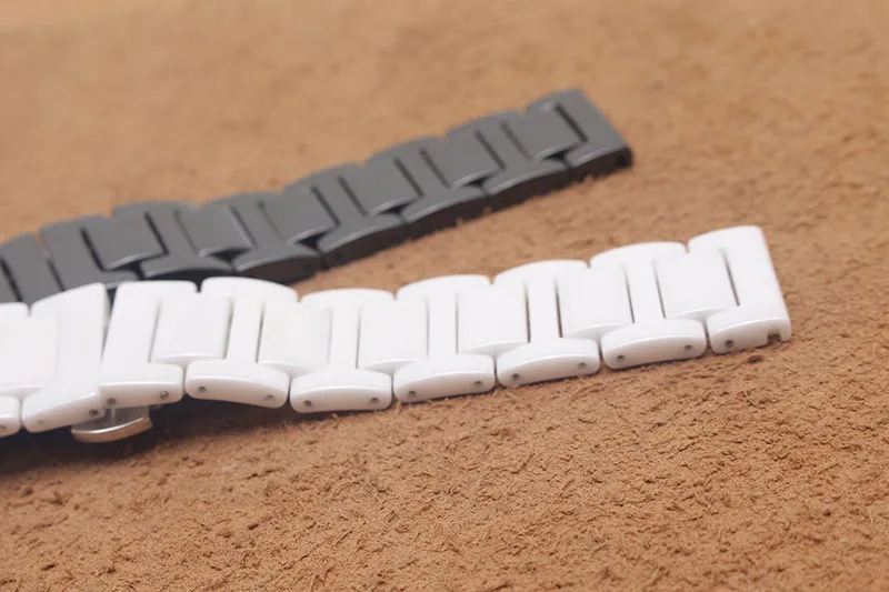 14mm 16mm 18mm 20mm bracelet Black white ceramic bracelet female butterfly buckle Replacement for diamond watch Gear s2 bands 14mm 16mm 18mm 20mm bracelet Black white ceramic bracelet female butterfly buckle Replacement for diamond watch Gear s2 bands