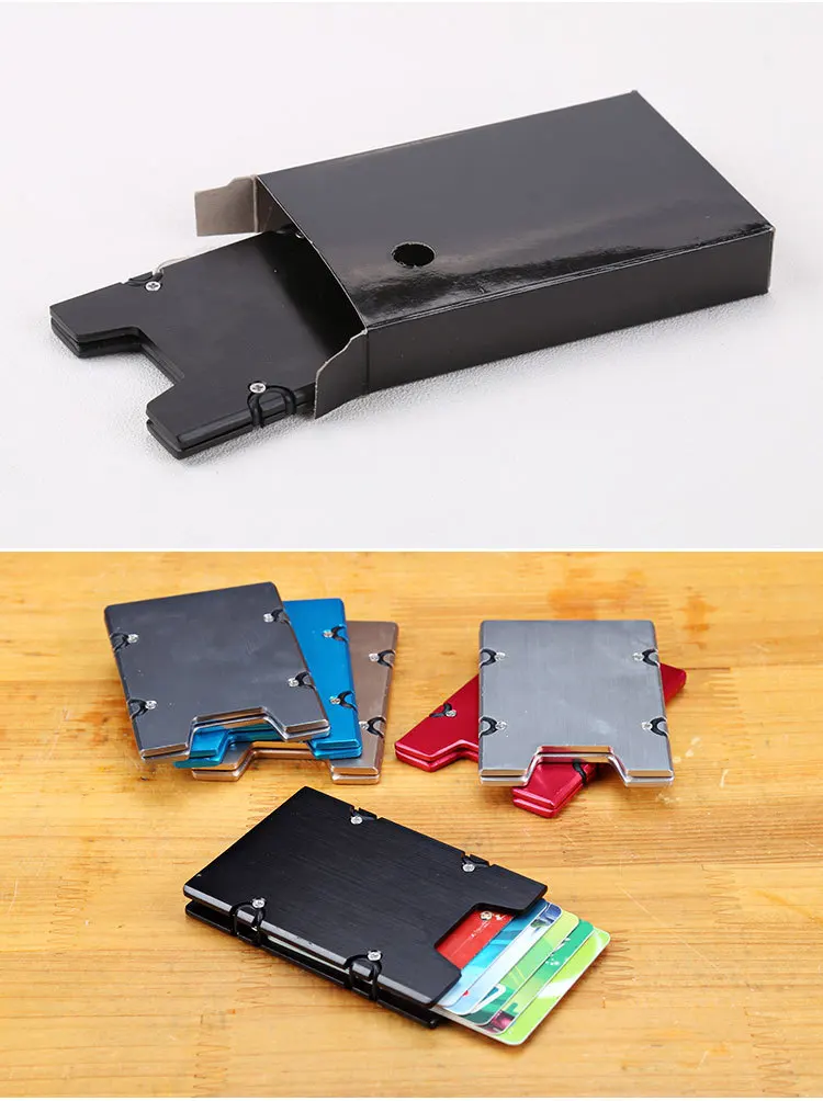 Чехол для визиток из нержавеющей стали алюминиевый держатель для карт Id держатель для карт мини кошелек