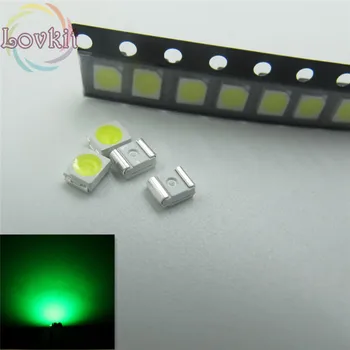 

500pcs PLCC-2 1210 3528 Green LED SMD Ultra Bright Light Emitting diodes 3.0-3.2V High quality SMD/SMT Chip lamp beads Hot SALE