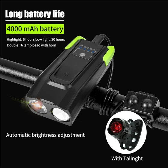 4000mAh Induction Bicycle Front Light Set Smart Headlight With Horn 800 Lumen LED Bike Lamp Cyclin 4000mAh Induction Bicycle Front Light Set Smart Headlight With Horn 800 Lumen LED Bike Lamp Cyclin