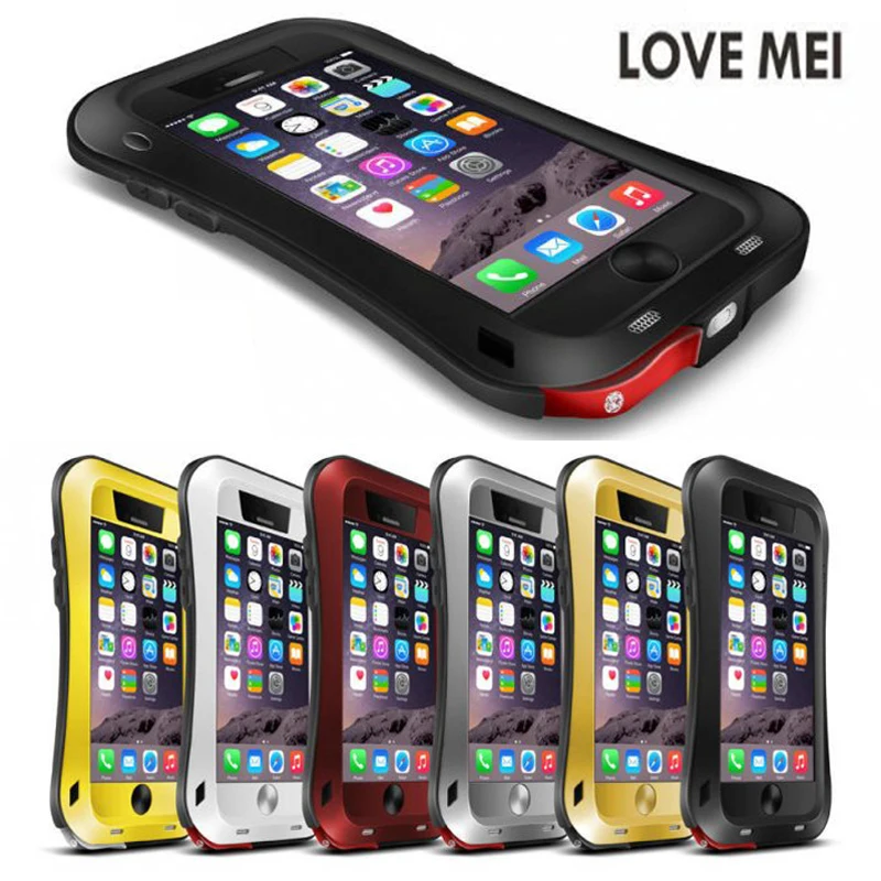 

LOVEMEI Dirt-resistant Anti-knock Metal Aluminum Cases Cover with Gorilla Glass for iPhone 6/6s Plus Heavy Duty Protection Cases