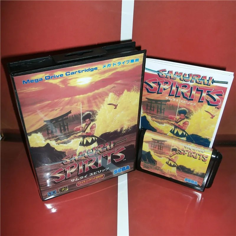

Samurai Spirits Japan Cover with box and manual for Sega MegaDrive Genesis Video Game Console 16 bit MD card