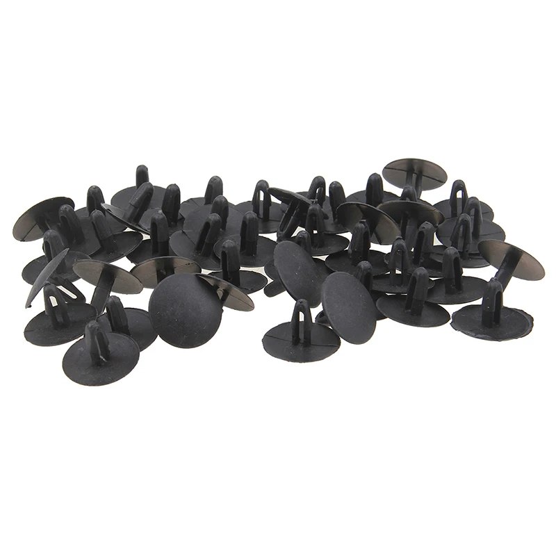 50 Pcs Black / White Clips Plastic for Car Door Panels Push Type Rivets