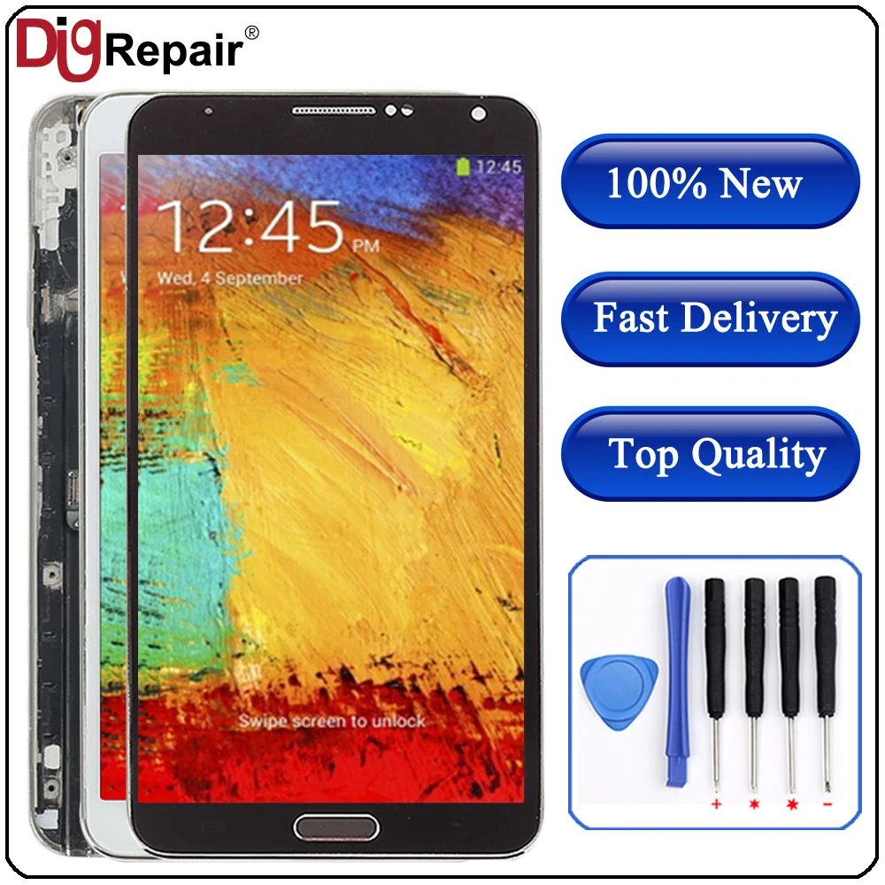 

N9005 LCD N9005 Display 5.7" For SAMSUNG Galaxy Note 3 display Touch Screen Digitizer Frame Home Button for samsung note 3 lcd