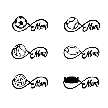 

6 pcs/set Mom Ball Game Football Stamp DIY Toy Self Inking Photosensitive Seal Without Handle Funny Planner Scrapbooking Stamps