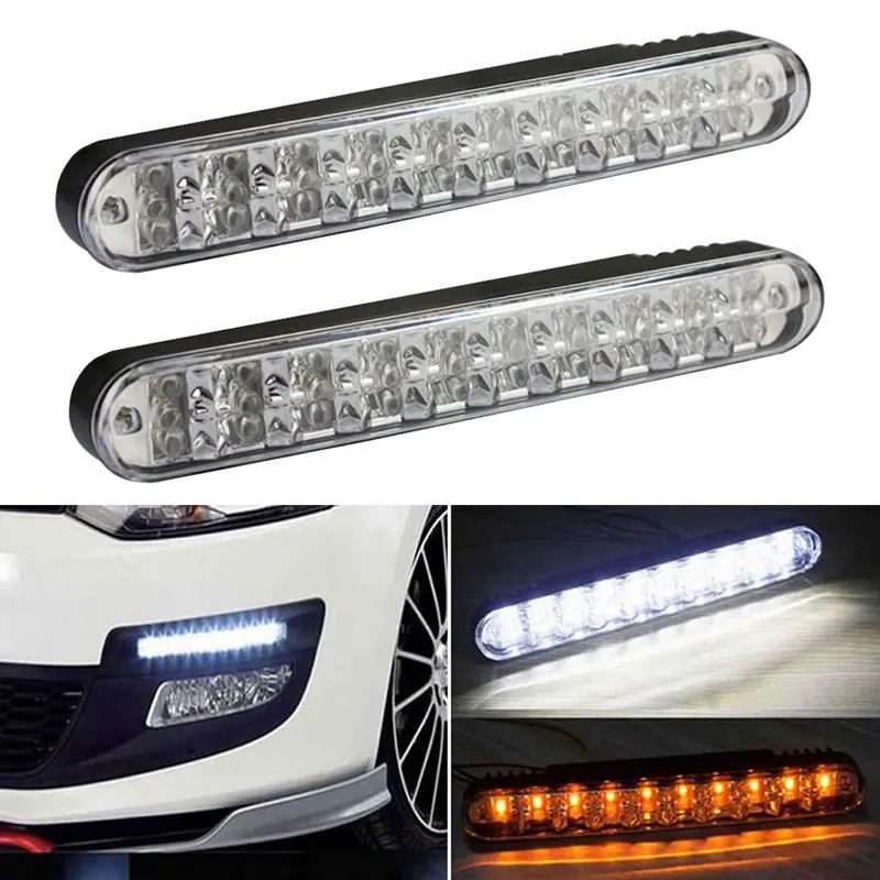 2PCS Pair Car LED Daylight DC 12V LED Car Daylight Running Light DRL with Turn Lights 40W Lamp For Car Truck SUV Trailer