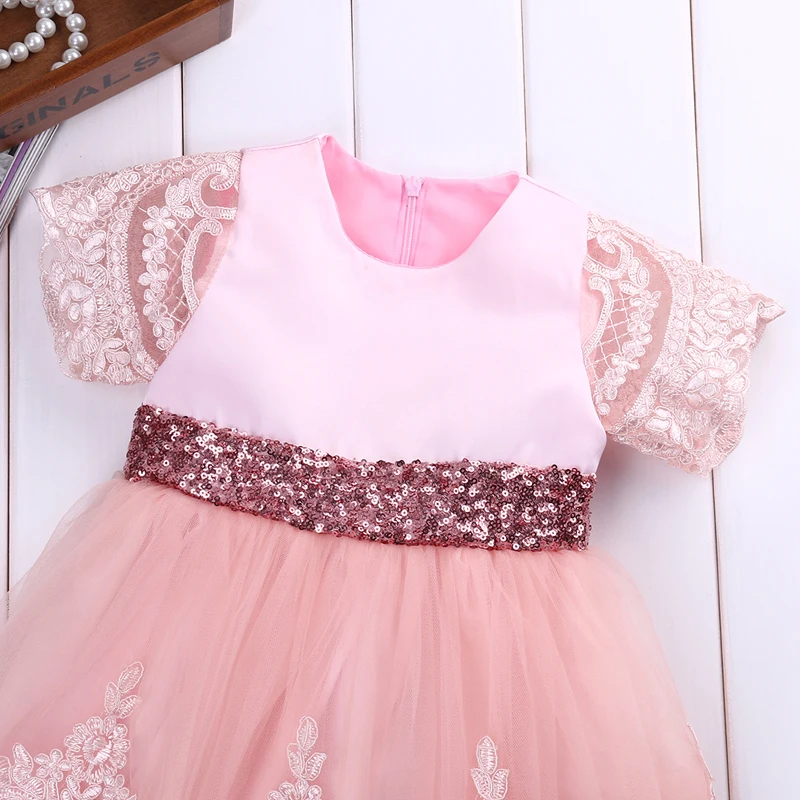 Г. Модное нарядное платье-пачка принцессы с кружевами и бантом для новорожденных девочек до колена вечерние платья в 3 стилях