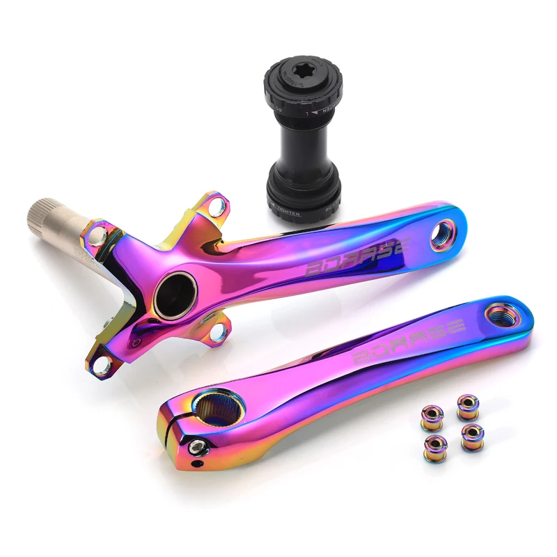 Aluminum Alloy Mountain Bike Color Crank Bicycle Sprocket Crankset Left and Right Crank MTB Bike Accessories 104BCD 170mm