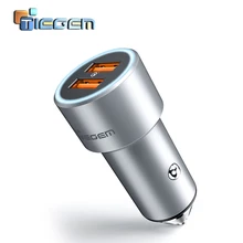 TIEGEM двойной зарядное устройство USB быстрая зарядка 3,0 Универсальный мобильный телефон быстрое автомобильное зарядное устройство адаптер для iphone X 8 samsung Sony LG htc