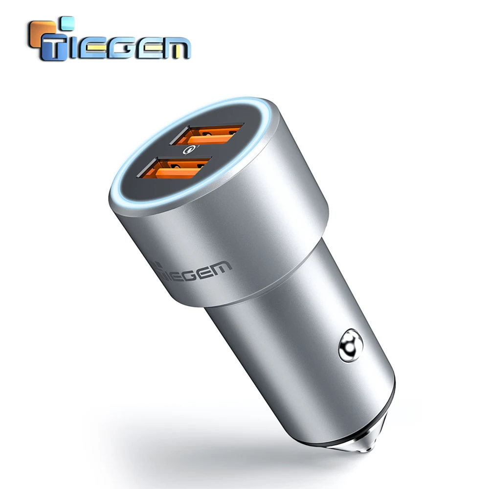 

TIEGEM Dual USB Car Charger Quick Charge 3.0 Universal Mobile Phone Fast Car-Charger Adapter for iphone X 8 Samsung Sony LG HTC
