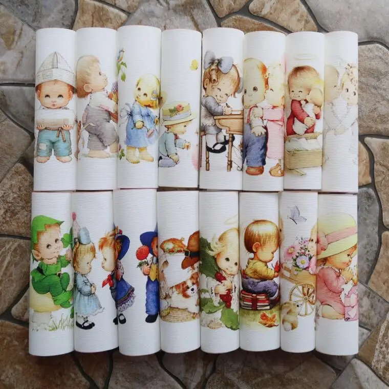 16pcs/lot Hand Quilting Bags Tecido Angel Patchwork Child Digital Print Painting Fabric Cotton Hand Dyed Sewing DIY Patchwork