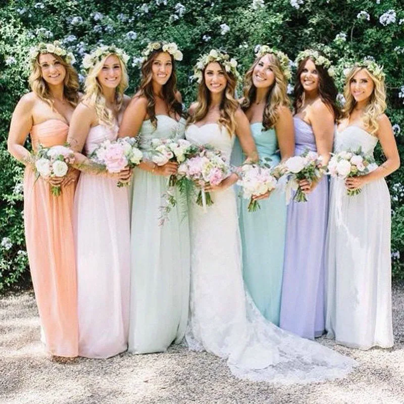 rainbow bridesmaid dress