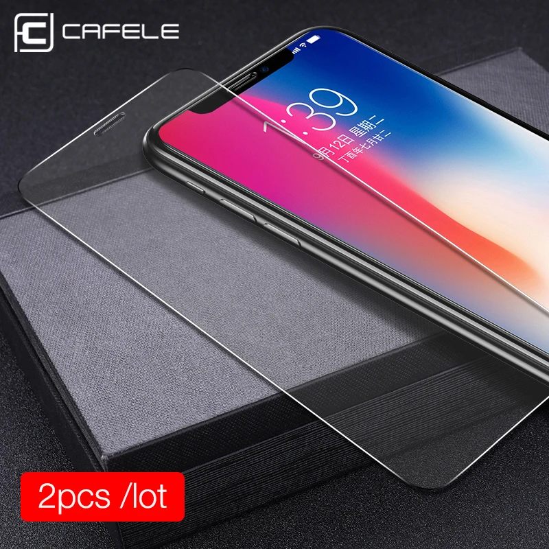 CAFELE 2 шт Защита экрана для iPhone X 10 закаленное стекло 2.5D HD прозрачное Защитное