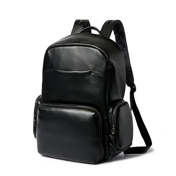 

013018 new hot man fashion PU leather backpack teenager schoolbag