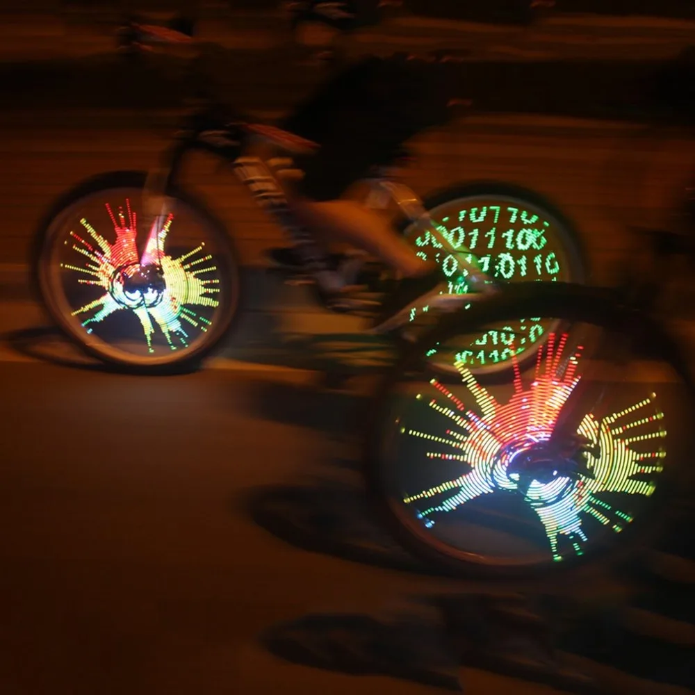 

2018 Coolful D023 128 LED Doudle-sided Bicycle Wheel Lamp Rechargeable Programmable Full Color LED Bicycle Light Cycling Lamp