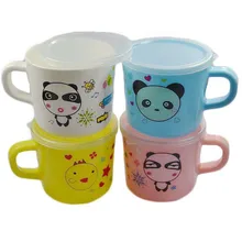 Güvenlik PP plastik 150 ml renkli sevimli karikatür hayvan ayı Panda kedi bebek çocuk besleme süt su çay bardağı