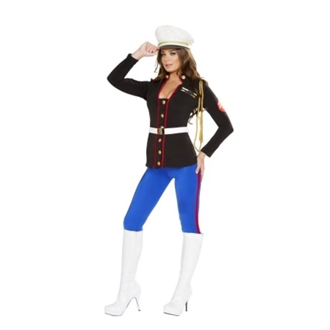 Roma Costume 4701-AS-L 3 Piece Sexy Marine Corporal Adult Costume Black Blue & Red - Large (1)