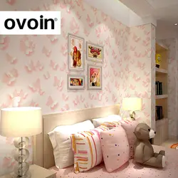 Современный ребенок 3D бабочка обоев для стен девушки спальня Home Decor Детская комната розовый детей обои