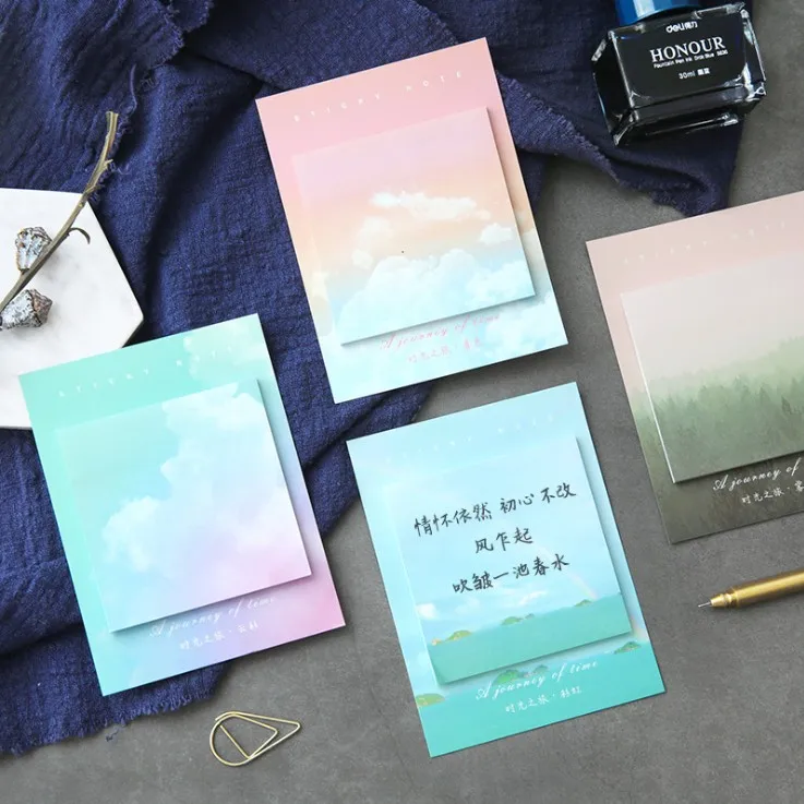 

1 Sets Memo Pads Sticky Notes Kawaii Colorful Cloud Paper notepad Daily Scrapbooking Stickers Office School stationery Bookmark