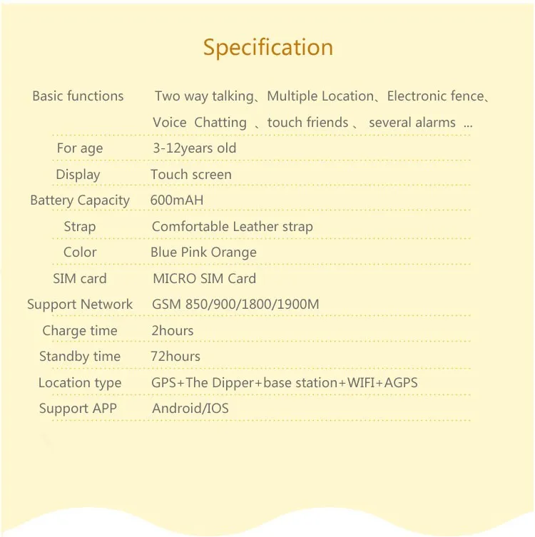 Q10 GPS Tracker Watch 3G For Kids SOS Emergency